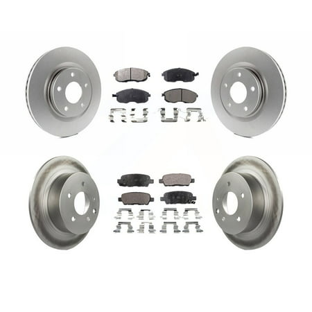 Front Rear Coated Disc Brake Rotors And Ceramic Pads Kit For Nissan Sentra